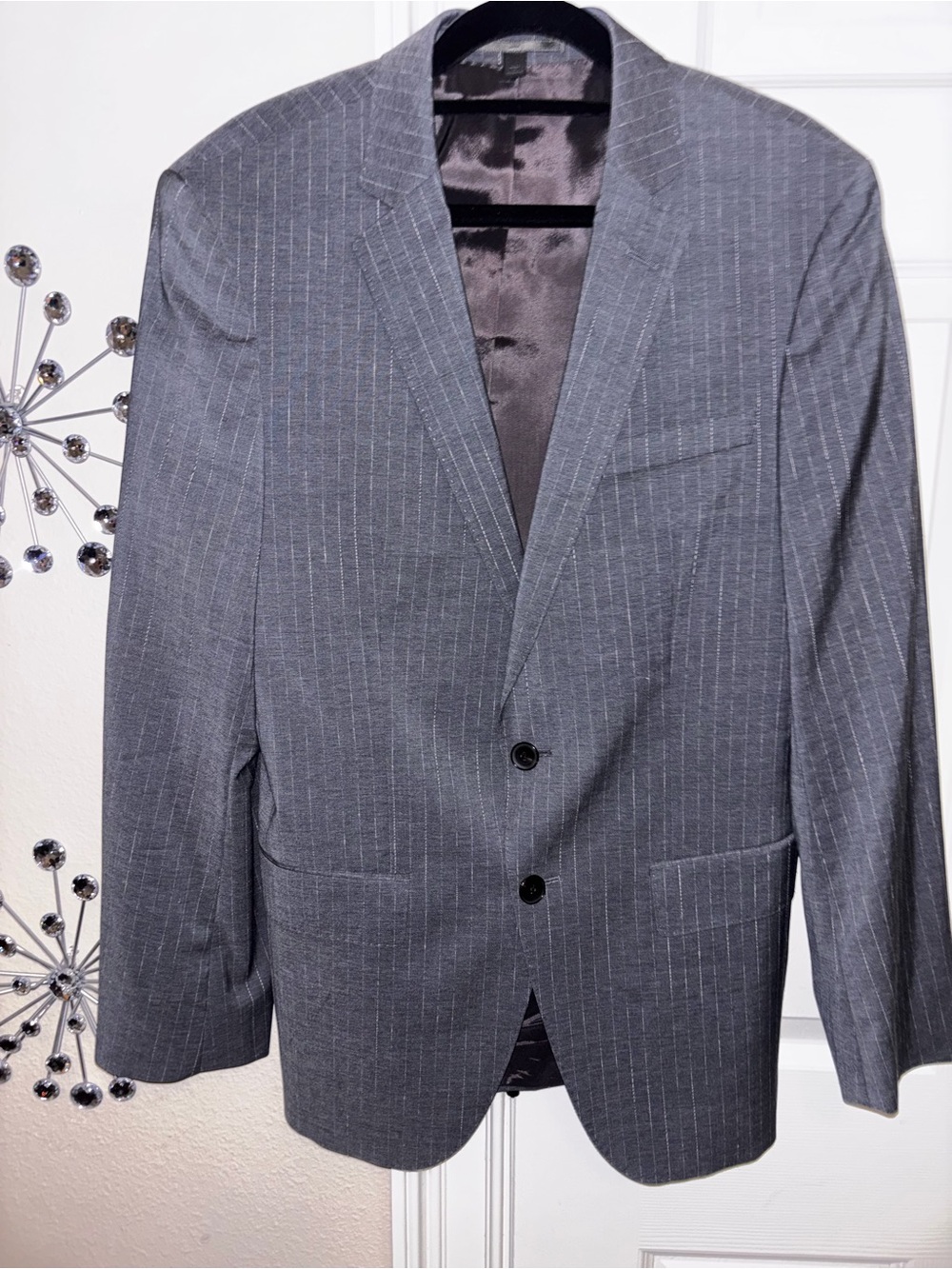 Boss Gray Pinstripe Suit Jacket
